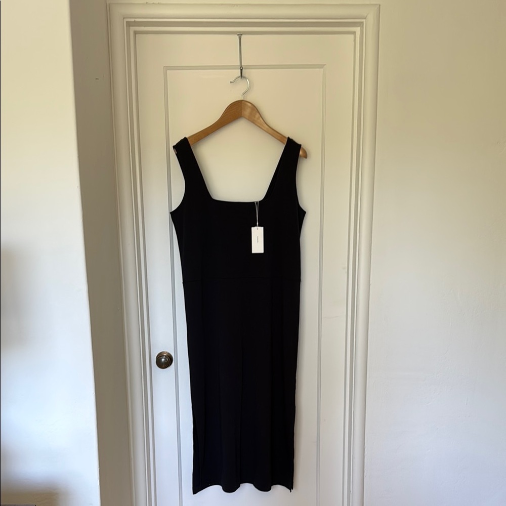 Midnight Navy Vince Cotton Midi Dress - Picture 4 of 8